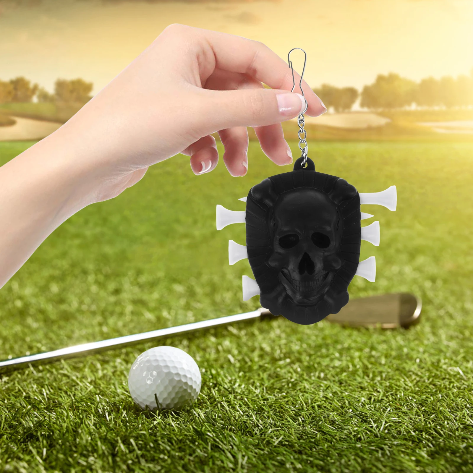 

1 Set Golf Ball Tee Holder Portable Tpe Durable Wear Resistant Compact Hanging Attachable Golfing Supplies Accessories Organizer
