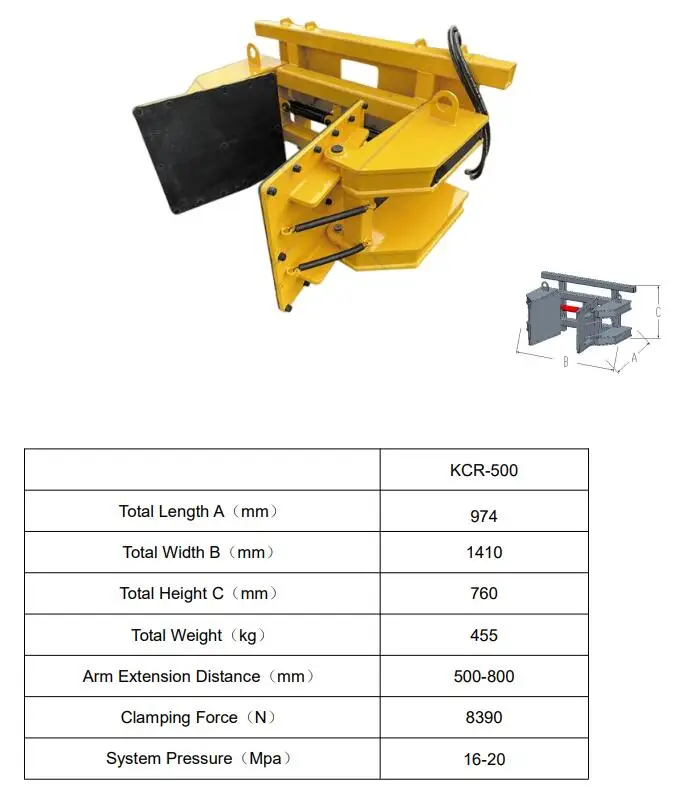 RSBM handing machinery parts skid steer brick clamp hydraulic loader attachment for sale