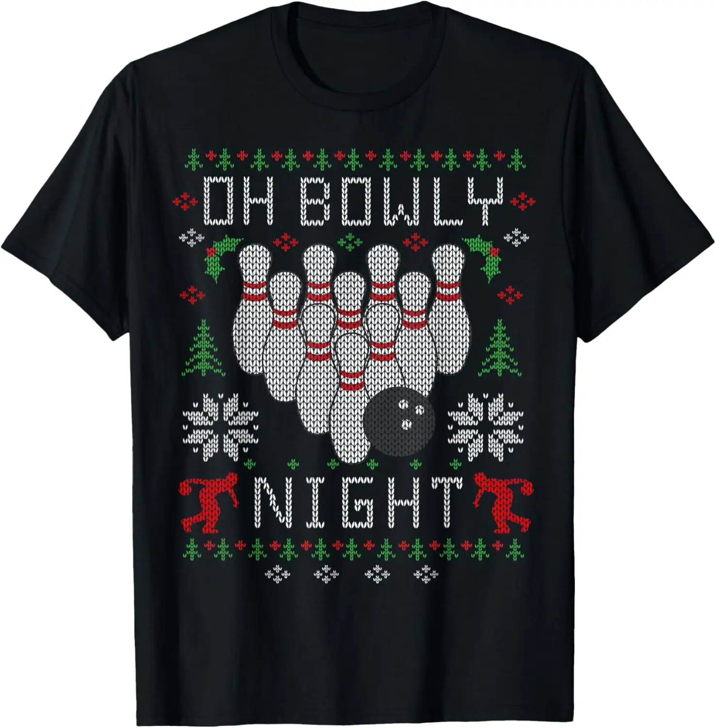 

Oh Bowly Night Боулинг Уродливый рождественский свитер Рубашки для вечеринок Футболка