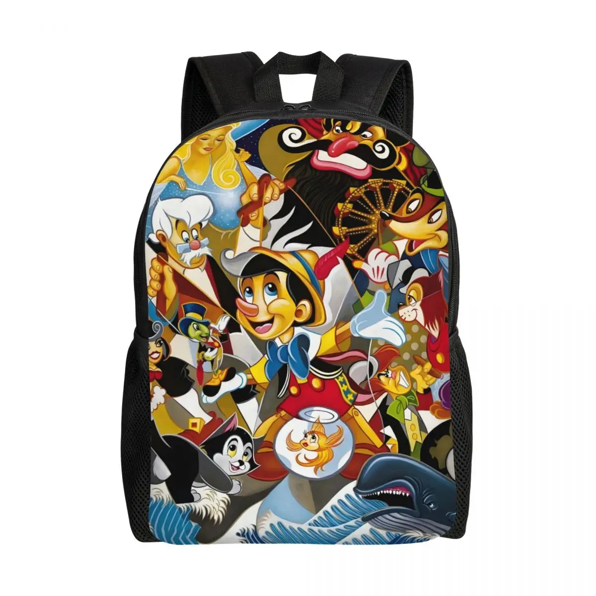 

Custom Movie Pinocchio Backpacks for Women Men College School Students Bookbag Fits 15 Inch Laptop Classics Bags