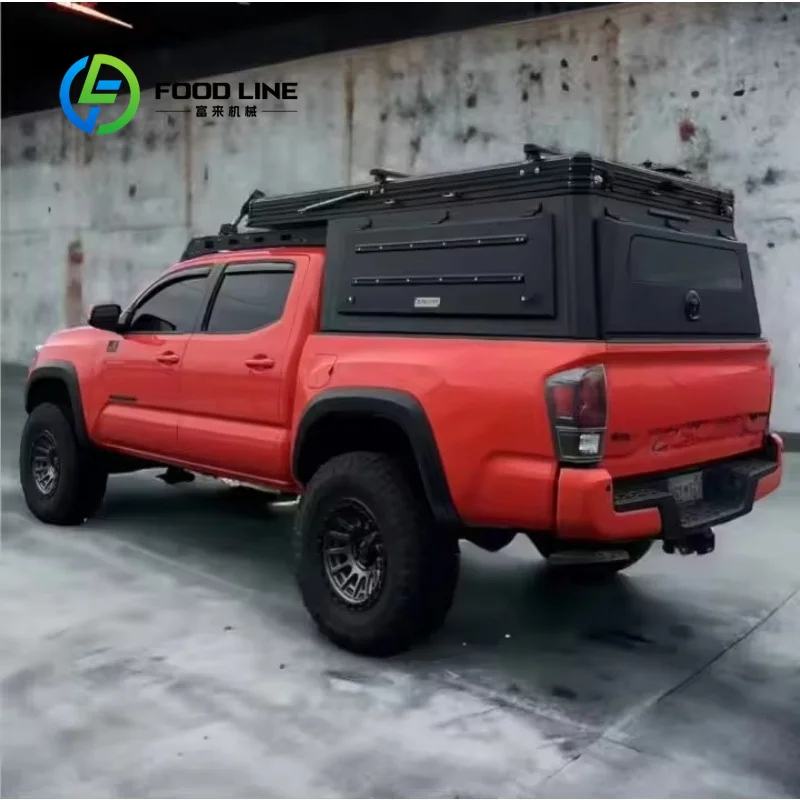 Customize Pickup  With Roof Top Tent Dual Cab Hard Shell Truck Cap Waterproof Dust Proof Off Road Camping Truck Camper Topper
