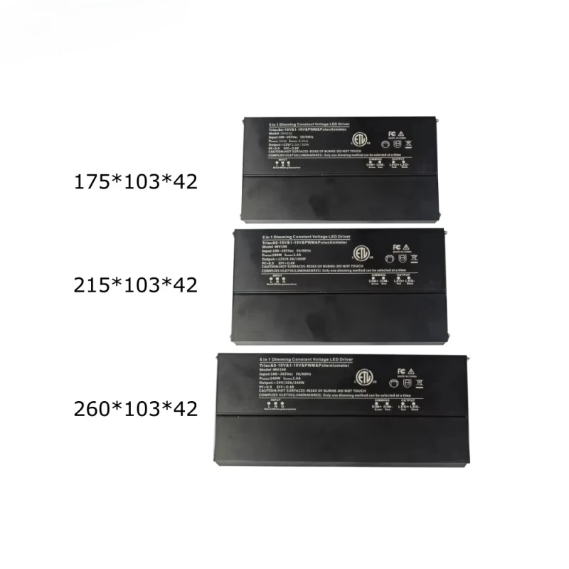 Waterproof 40W 12V Waterproof 5 in 1 Triac Dimming 0-10V/1-10V/Potentiometer/10V PWM LED Driver US ETL Standard Junction Box