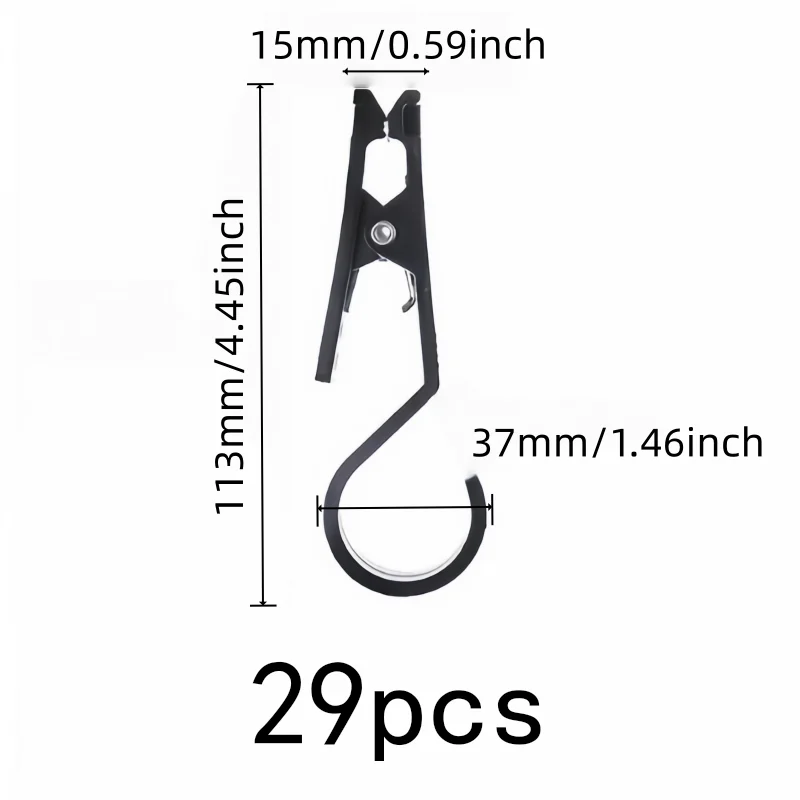 29pcs Bend Resistant Tough Camping Hooks Unbreakable Tarp Clips Park Trip Sundries Hanging Fasteners view 2