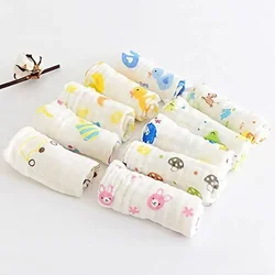 JJYY Six-layer Printed Washed Gauze Hand Towel Baby Cartoon Sweat Towel Baby Face Wash Bath Towel