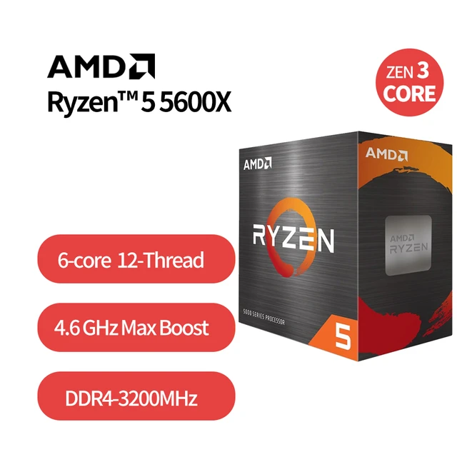 NEW AMD Ryzen 5 5600X R5 5600X 3.7 GHz Six-Core twelve-Thread 65W CPU  Processor L3=32M 100-000000065 Socket AM4 with cooler fan - AliExpress