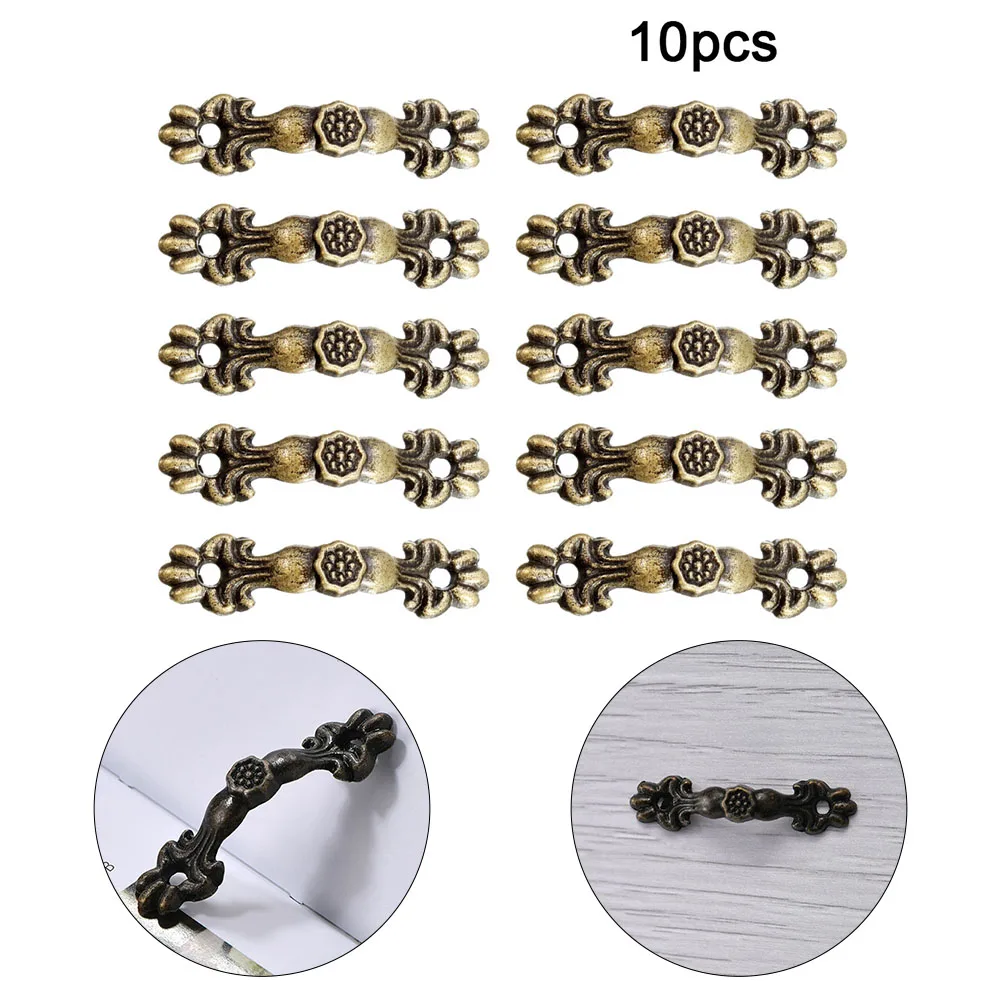 Wardrobes Jewelry Boxes Handles Bronze Finish Zinc Alloy Drawer Handles with 10pcs Screws for Easy Installation