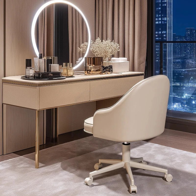 Modern Simplicity Makeup Chair Bedroom Computer Chair Rotate Lift Caster Household Soft Seat Backrest