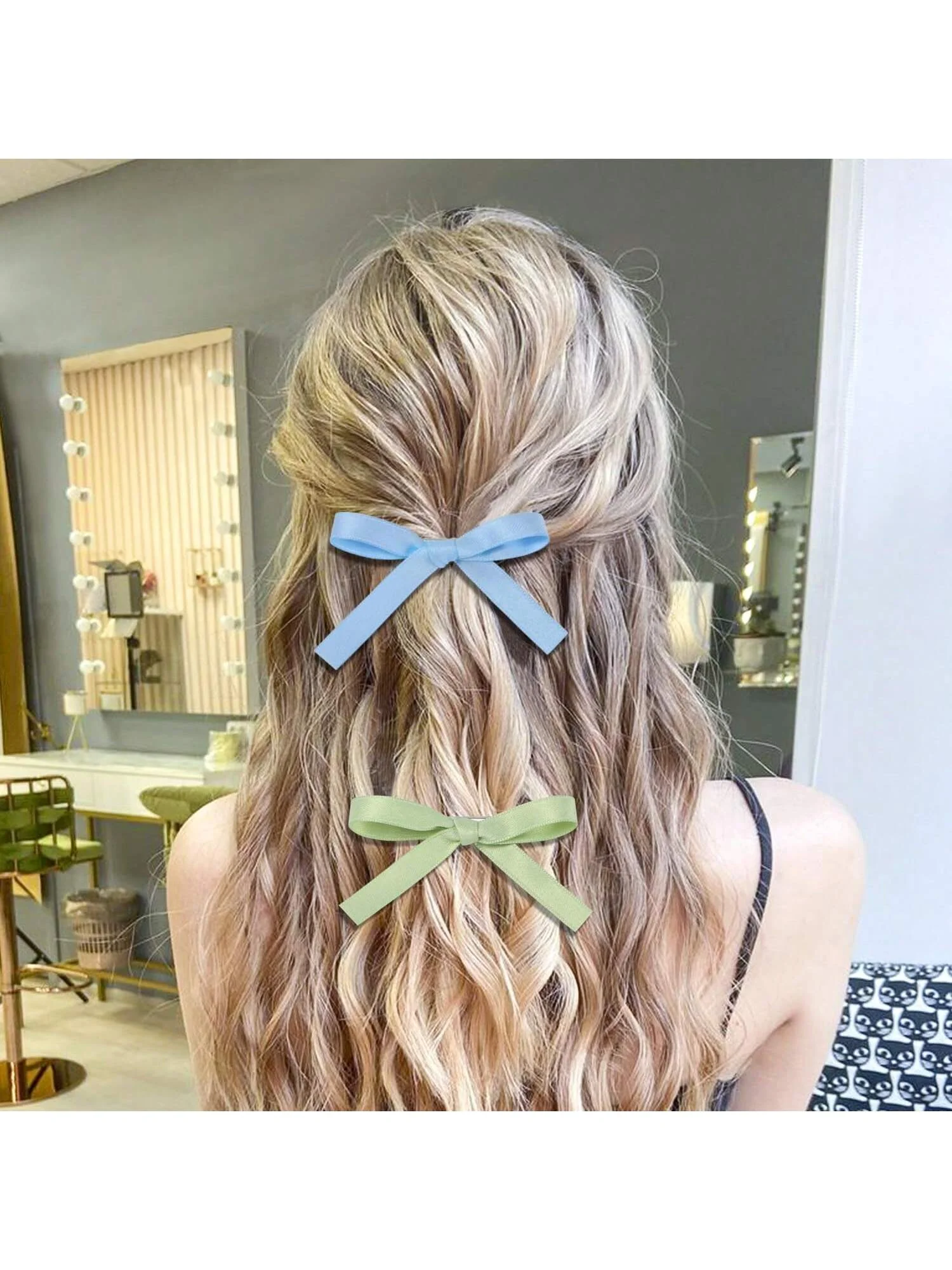 12 little bow ribbon hair accessories cute hair clips Alligator clips for women girls toddlers