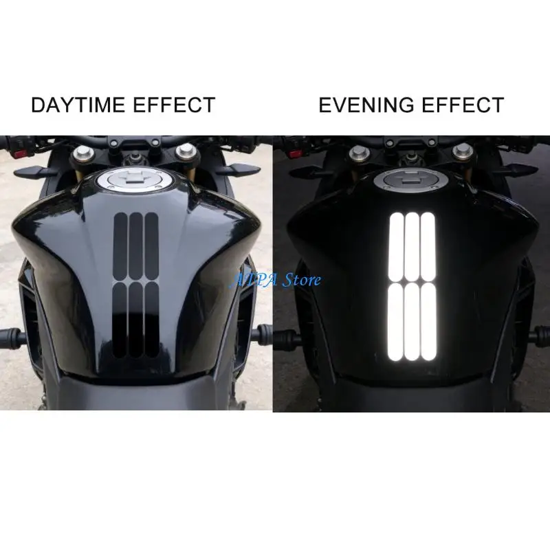 U13C Safety Reflective Stickers Black Reflective Tape For Cycling Motorcycle Helmets