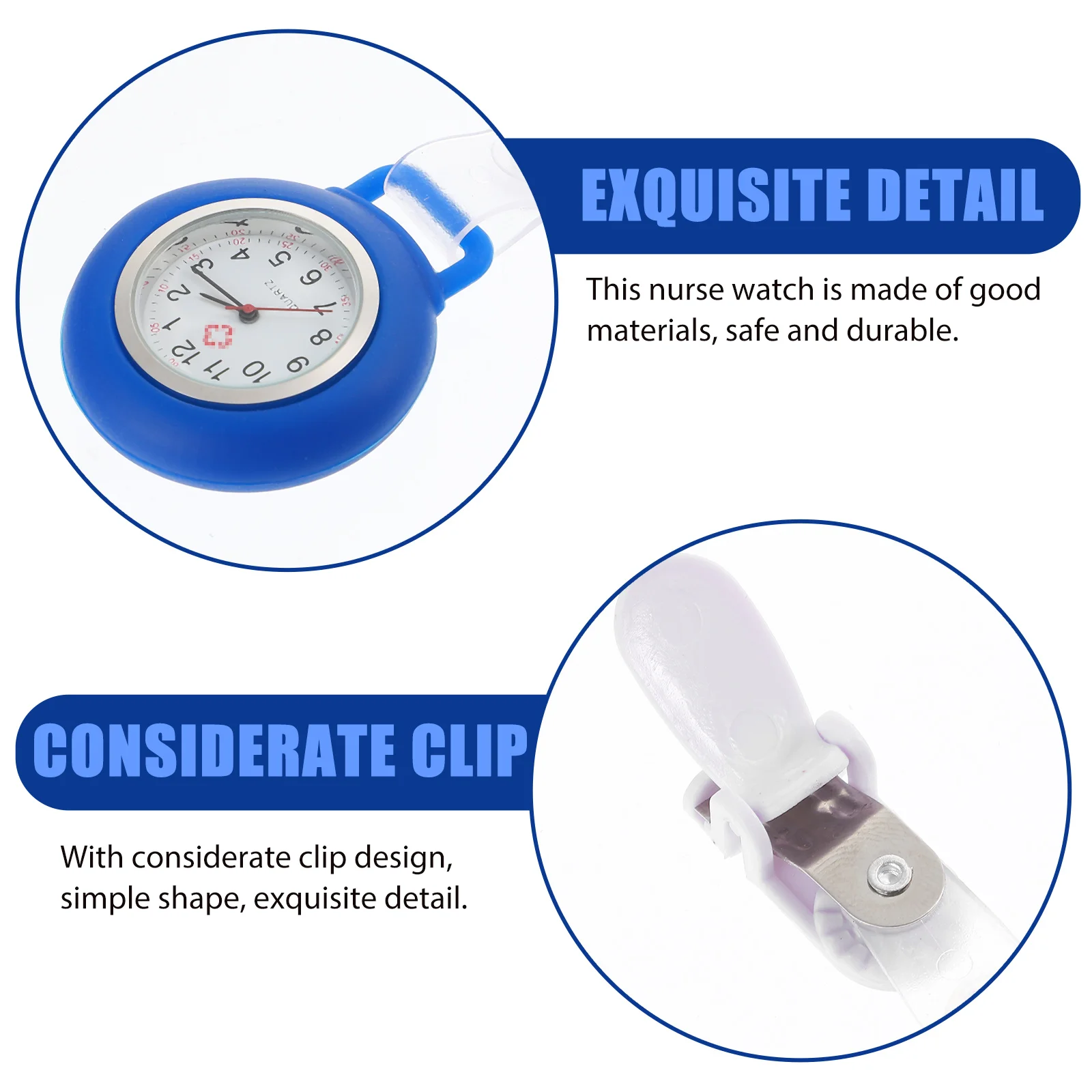 

Multi-function Clip Watch for Nurses Breast Pocket Work Student Miss Lightweight Durable Professional Nurse Clock Accessory Gift