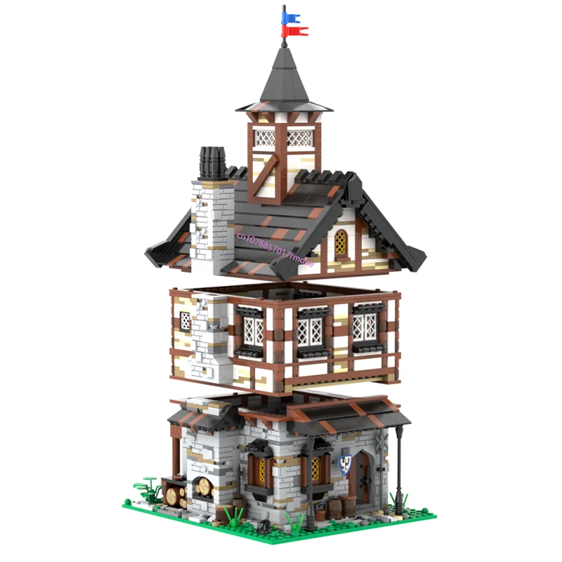 2554 stücke moc europäische Straßen ansicht mittelalter lichen Tudor Hausbau DIY kreative Ideen Retro Kind Spielzeug Geburtstags geschenk Bausteine