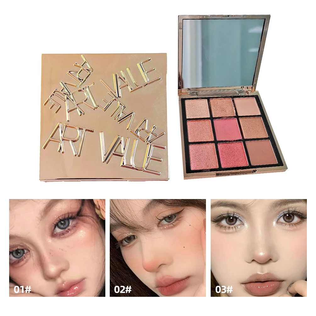 لوحة ظلال عيون مكونة من تسعة ألوان زبدة برتقالية وبنية لؤلؤية غير لامعة ظلال عيون لامعة مكياج عيون يدوم طويلاً