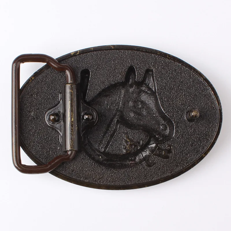 Simple horse head belt buckle horse series super large alloy smooth buckle belt parts self-assembly