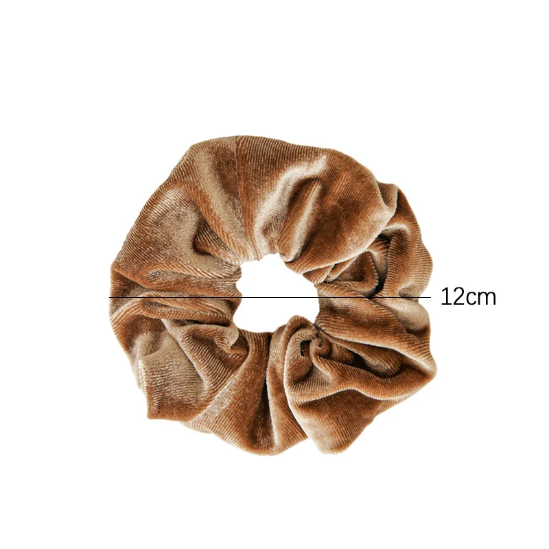 1-4PCS Women Hair Scrunchies Vintage Velvet Solid Color Hair Loop For Women Ponytail Holder Rubber Bands Hair Accessories image 6