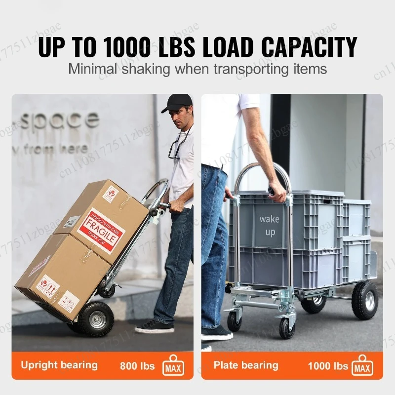 Industrial Collapsible Dolly Cart   Aluminum Folding Hand Truck Heavy Duty for Moving in Warehouse Supermarket