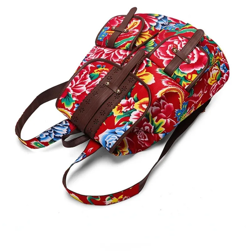 Ethnische Blume Rucksack Mode neue Taschen für Frauen große Kapazität lässig Schult asche Persönlichkeit Muster Tasche süß trend iges Design