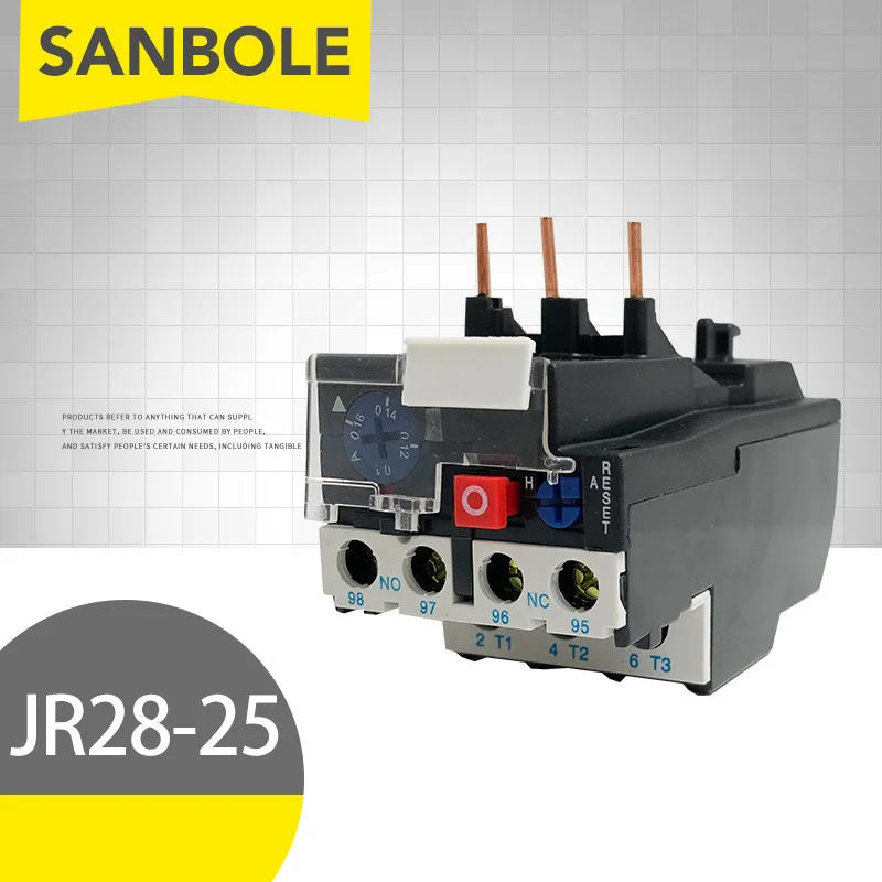 JR28-25 Heat Thermal Overload Relay Adjustable Electric Protection 0.1-32A Optional Replace LRD LR2D13