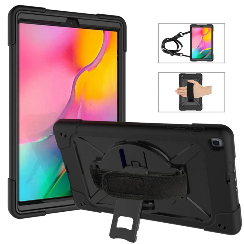 For Samsung Galaxy Tab A 2019 T510 T515 10.1 inch Cover Safe Armor Shockproof Heavy Duty Silicone Hard Tablet Case + Film Pen