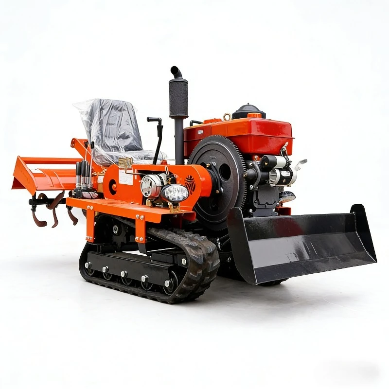 25HP Tracked Micro-Tiller Riding Rotary Tiller | Flood & Drought, Orchard Cultivation Hot Sale