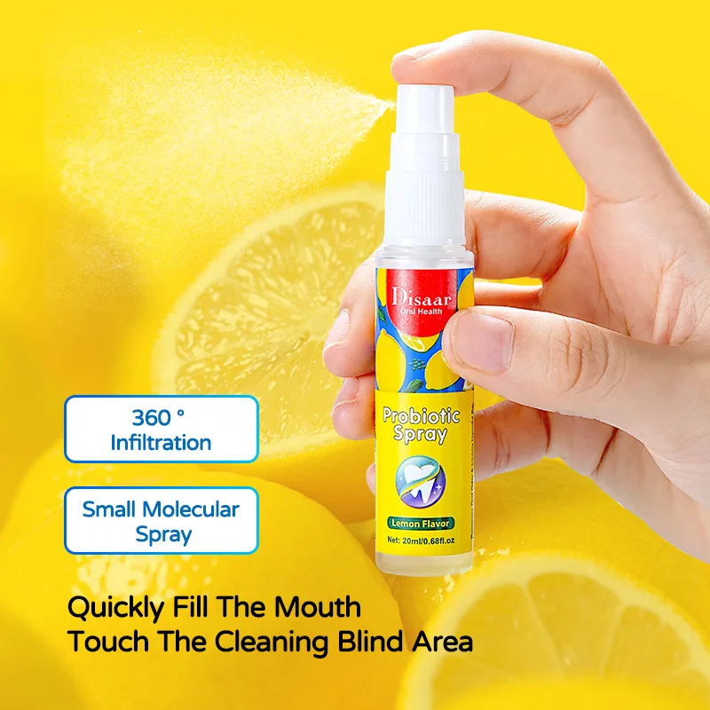 Lemon Mouth Spray Mouthwash Breath Freshener Remove Bad Breath Deodorant Spray Fresh Breath Lemon Extract Oral Care 20ml