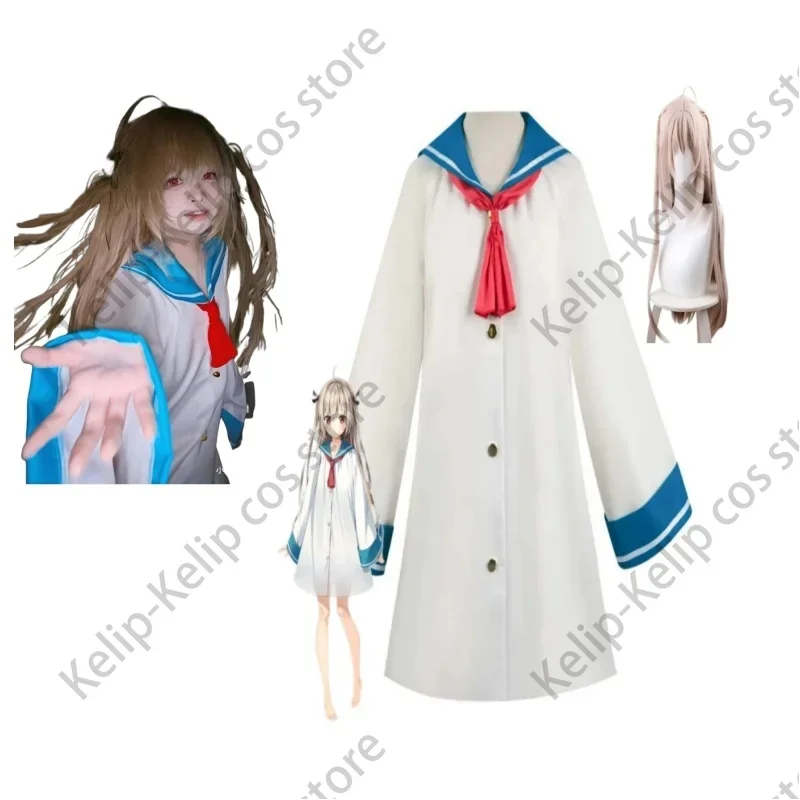 

Anime Atri -My Dear Moments- Atri Cosplay Costume White Navy Collar Dress Sailor Suit Skirt Wig Woman Lovely Carnival Uniform