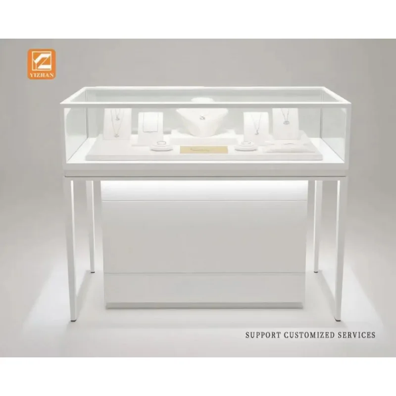 custom.Modern LED-Lit Glass & Acrylic Jewelry Showcase Retail Stores Shopping Malls or Commercial Spaces Elegant Display Cas