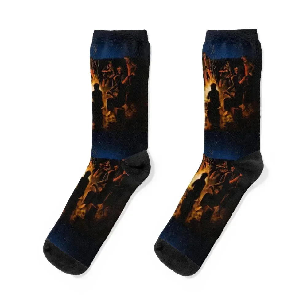 

Freewheelin' - Hobo Jungle Campfire Scene Socks Stockings new year Socks Male Women's