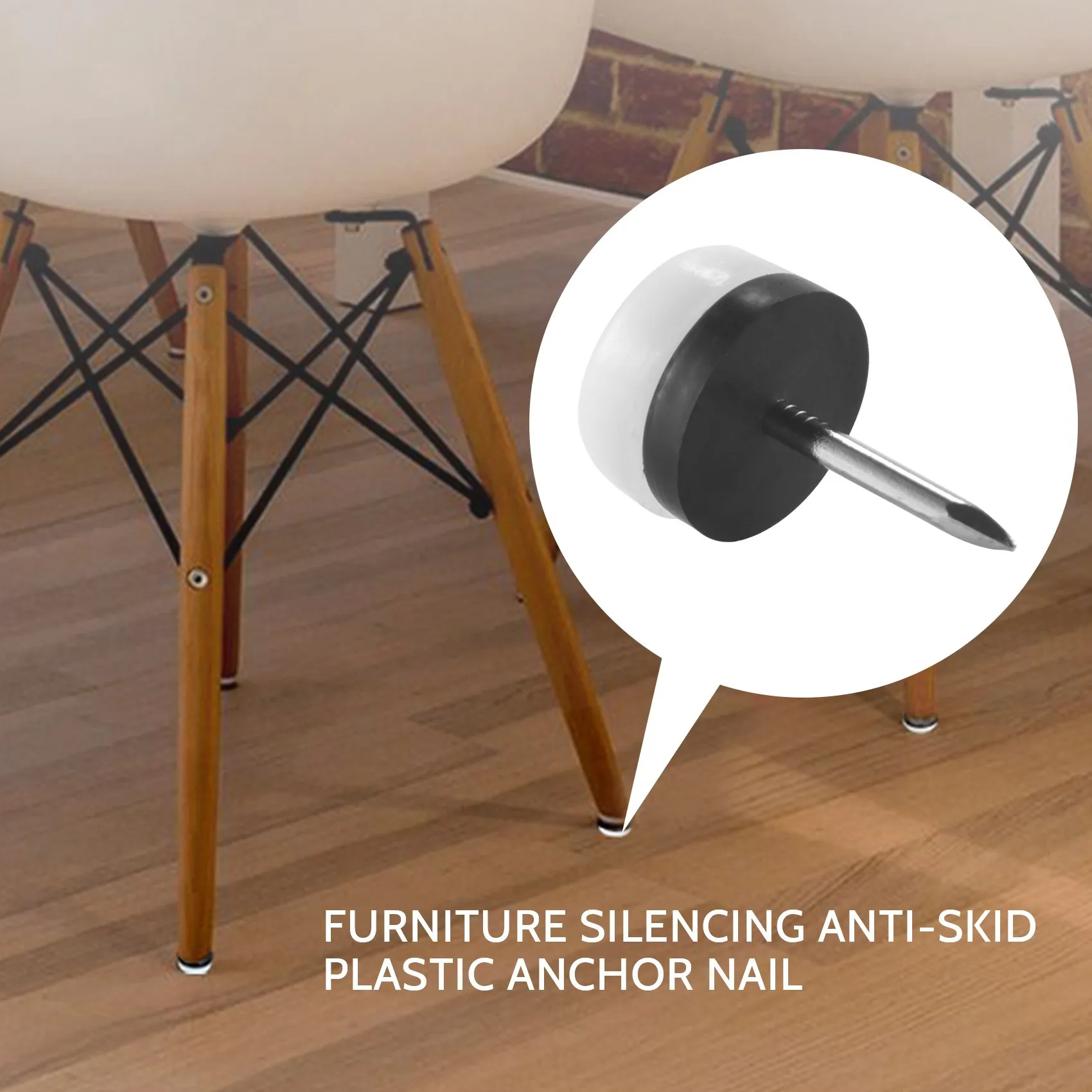 A43T 40Pcs Thickened Furniture Glide,Nail-On Nylon Slider Pad Floor Protector For Wooden Leg Feet Of Chair Table Sofa(18Mm Or 0.