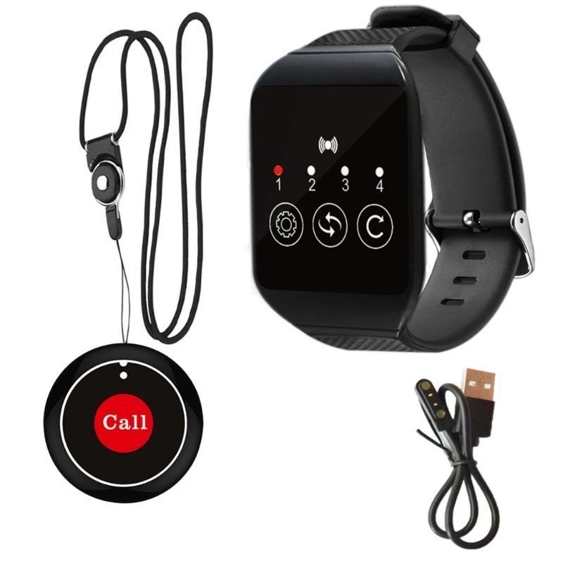 

Elderly Assistance Wireless Call Button Waterproof Alert Watch Easy to Use 918D