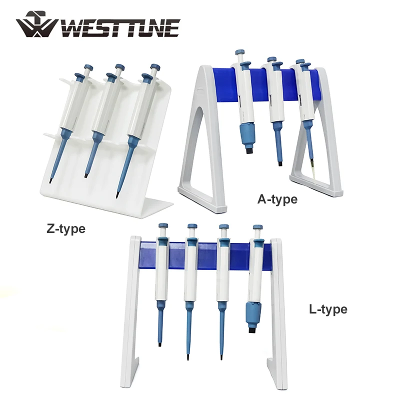 WESTTUNE مختبر ماصة الرف L-نوع A-نوع Z-نوع البلاستيك ماصة حامل Micropipette رف لتعليق مختبر Micropipettes #1