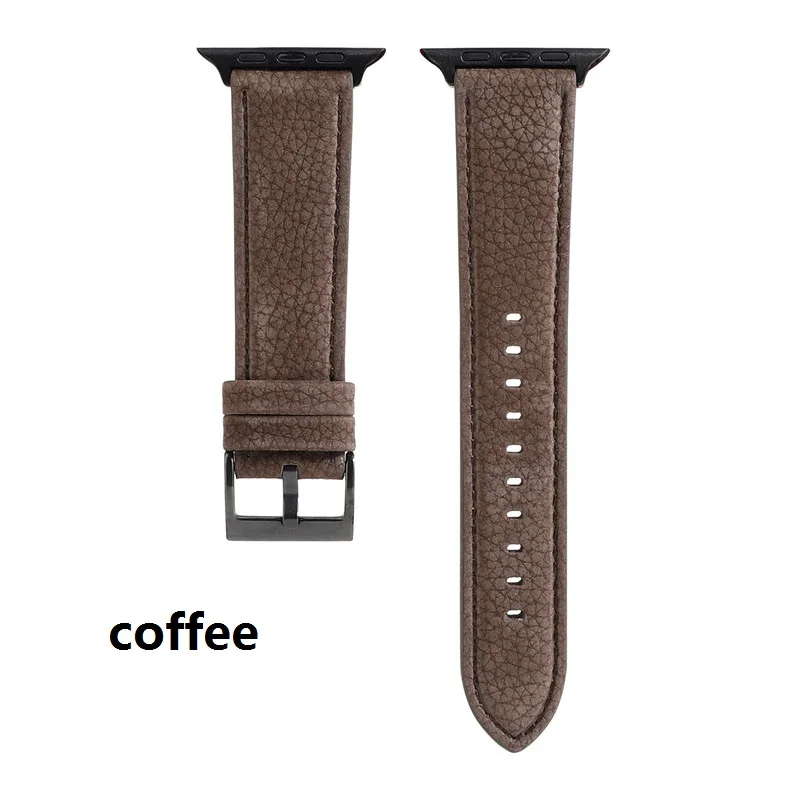 Texture Genuine Leather Watchband for Apple Watch Series 6/se/5/4/3/2/1 Fashion Design Wrist Band for iwatch  apple watch strap