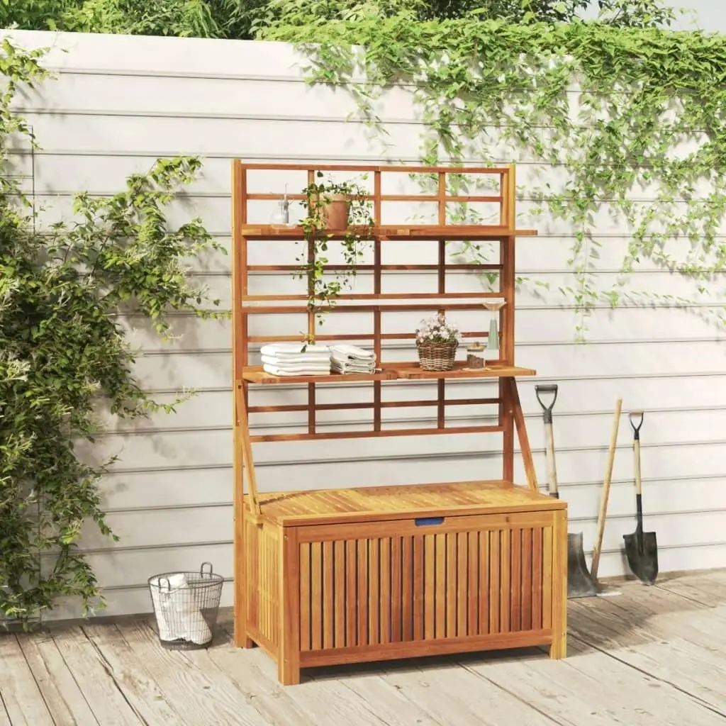 Acacia Solid Wood Storage Box with Trellis | 39x19.7x63 cm | Stylish Organizing Solution