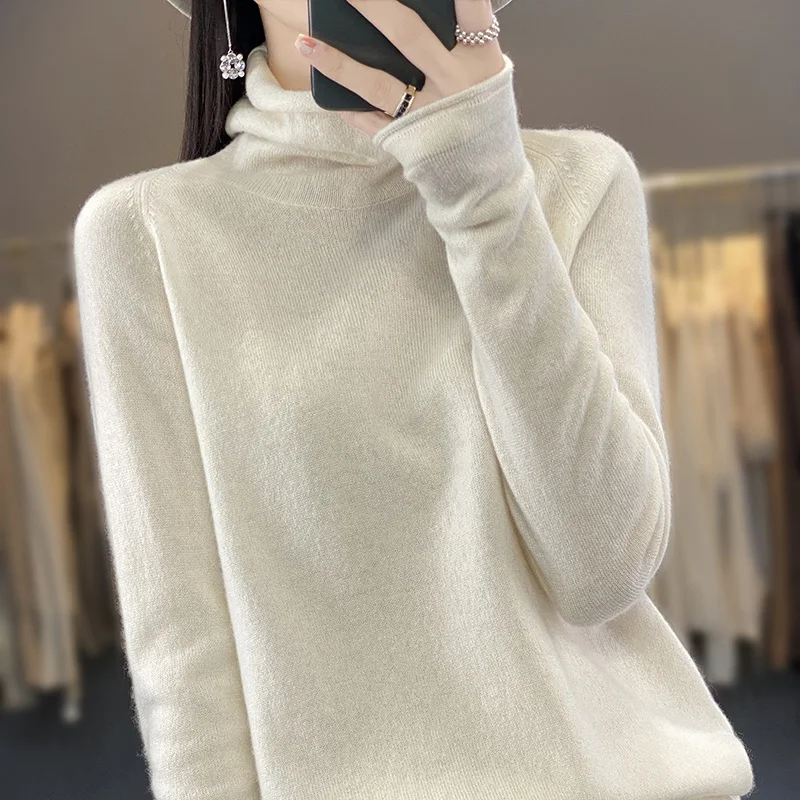 New Autumn And Winter Knitted Pullover High-Neck Sweater, A Fashionable And Comfortable Long-Sleeved Women's Top-RY266