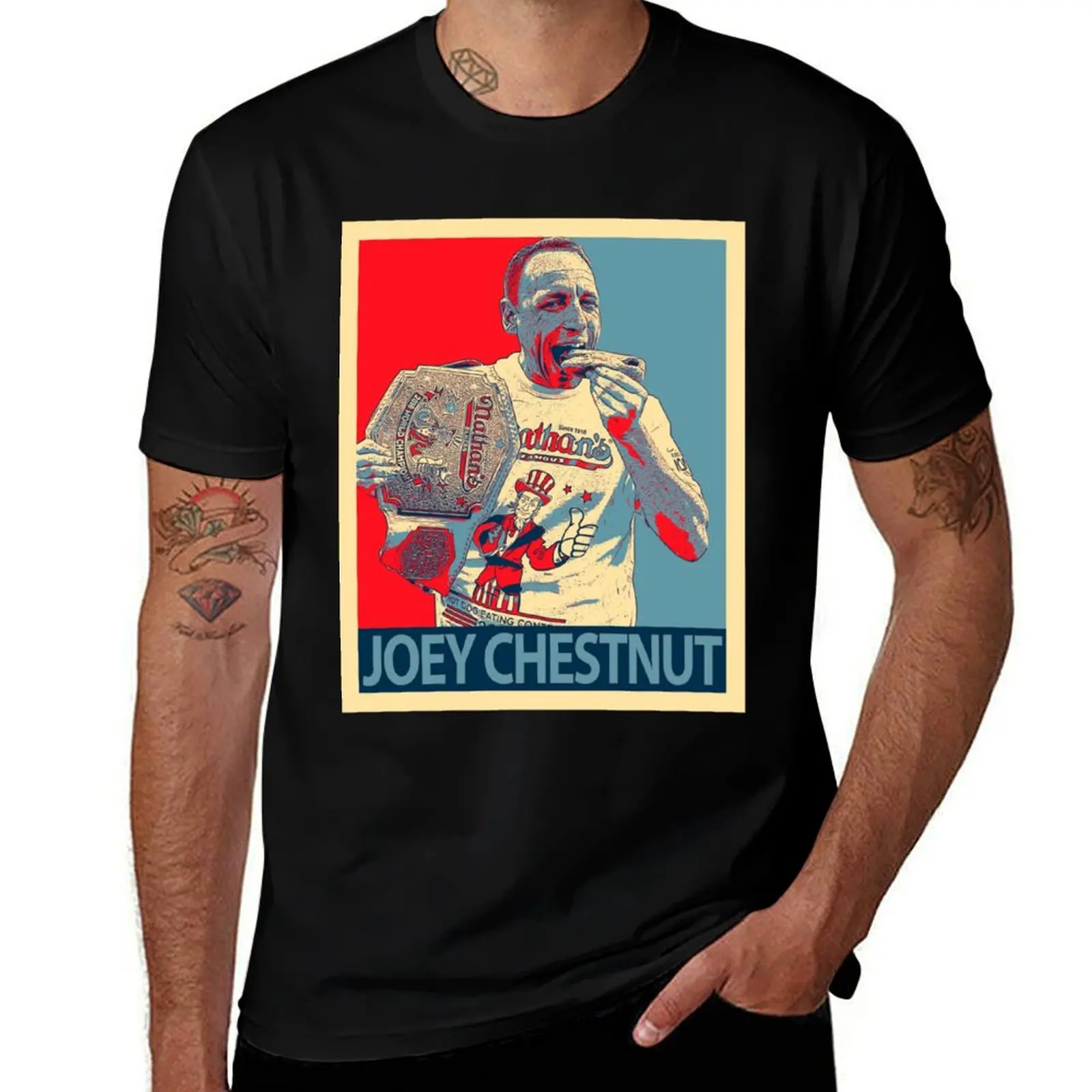 joey chestnut champion Clas T-Shirt cute tops baggy shirts anime tshirt street wear fruit of the loom mens t shirts