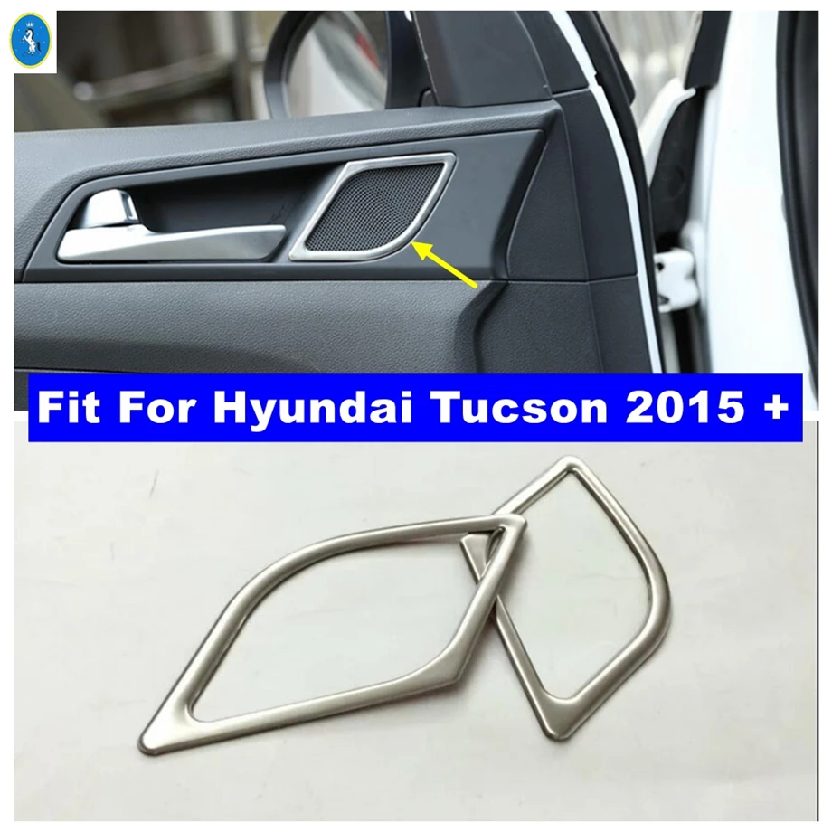 

Stainless Steel Inside Door Audio Speak Sound Ring Hood Decor Cover Trim Fit For Hyundai Tucson 2015 - 2018 Interior Accessories