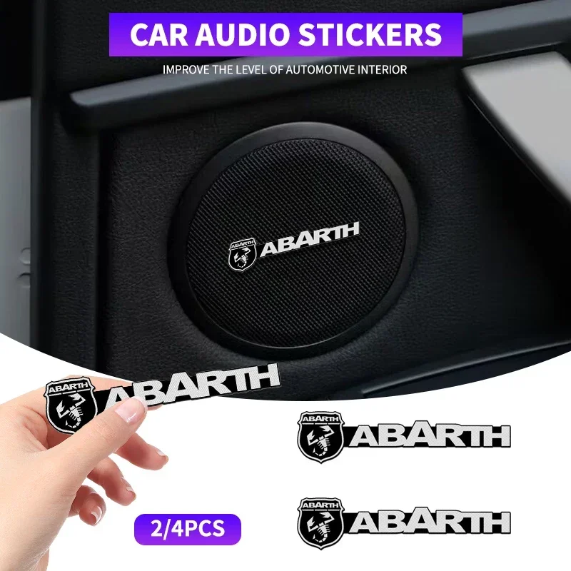 3D-Autoaufkleber, Aluminium-Emblem, Innenraum-Lautsprecher-Audio-Abzeichen für Abarth Stilo Ducato Palio Bravo Linea Doblo 500 Grande Tipo