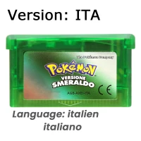 GBA-Spielkassette Pokemon Emerald FireRed LeafGreen Ruby Sapphire Shiny Label Mehrsprachige 32-Bit-Videospielkonsolenkarte