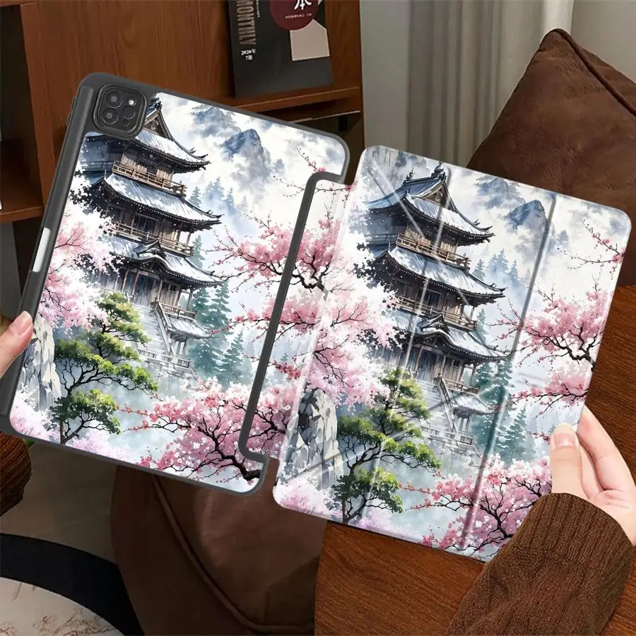 Tablet Case For iPad Air 4 5 M3 M2 M4 11inch Pro 2025 Mini 6 7 Pro 11th 10th 9th 8th 7th 12.9inch Holder Cover Ukiyo E Patterns