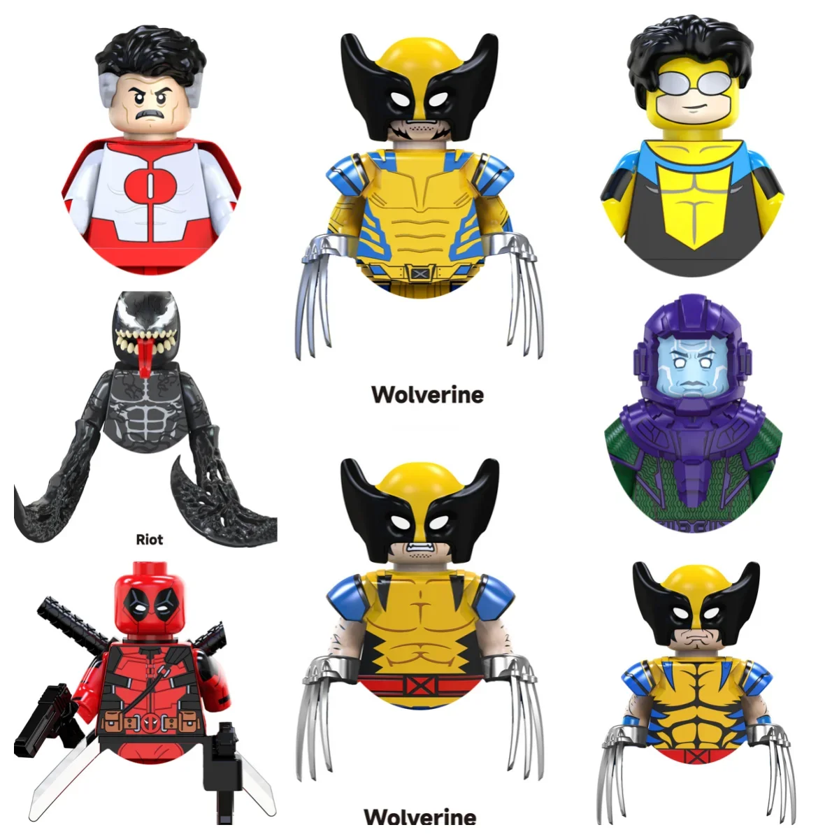 X-men Hot toys New Marvel Wolverine Deadpool Small anime character Building blocks Bricks Assemble toys Children's party gifts