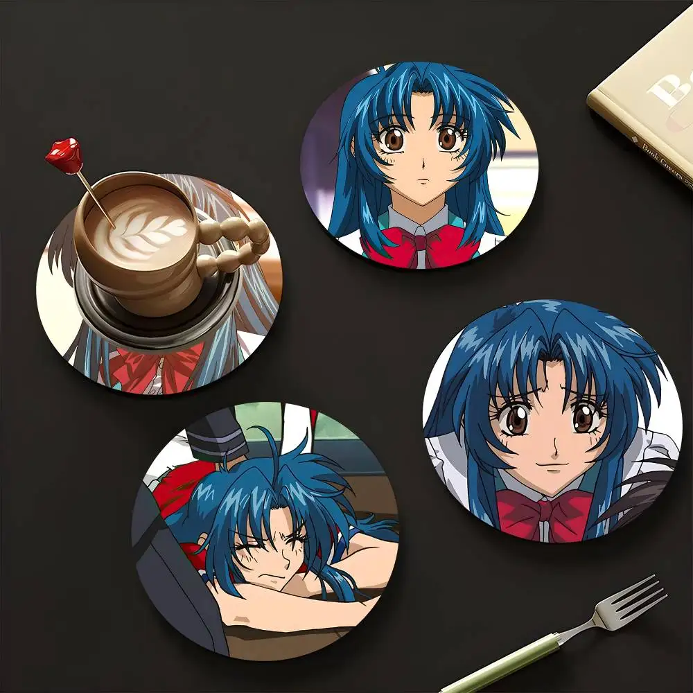 1pc Kaname Chidori Full Metal Panic! Wooden Coaster Colour Printing Cup Mat Home Desk Decoration Gifts