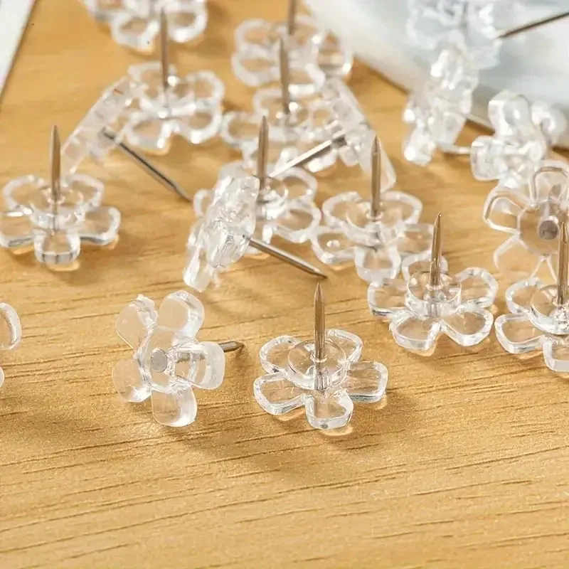 50/100/200pcs Flower Push Pins Display Fixing Wall Push Pins for Home, School, Maps, Office, Corkboard, Calendar Photos