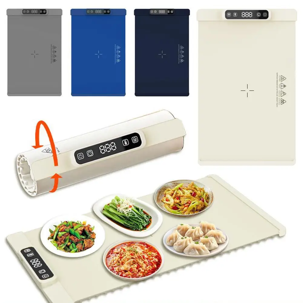 

Electric Warming Tray with Adjustable Temperature Foldable Food Warmer Fast Heating Food Warmer Hot Plate Placemat Silicone