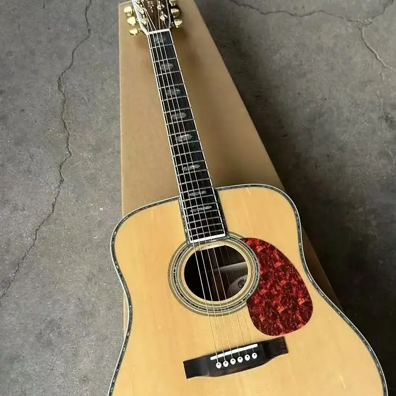 

Spruce solid wood veneer, 41 inch D-45 acoustic guitar, wholesale and retail.