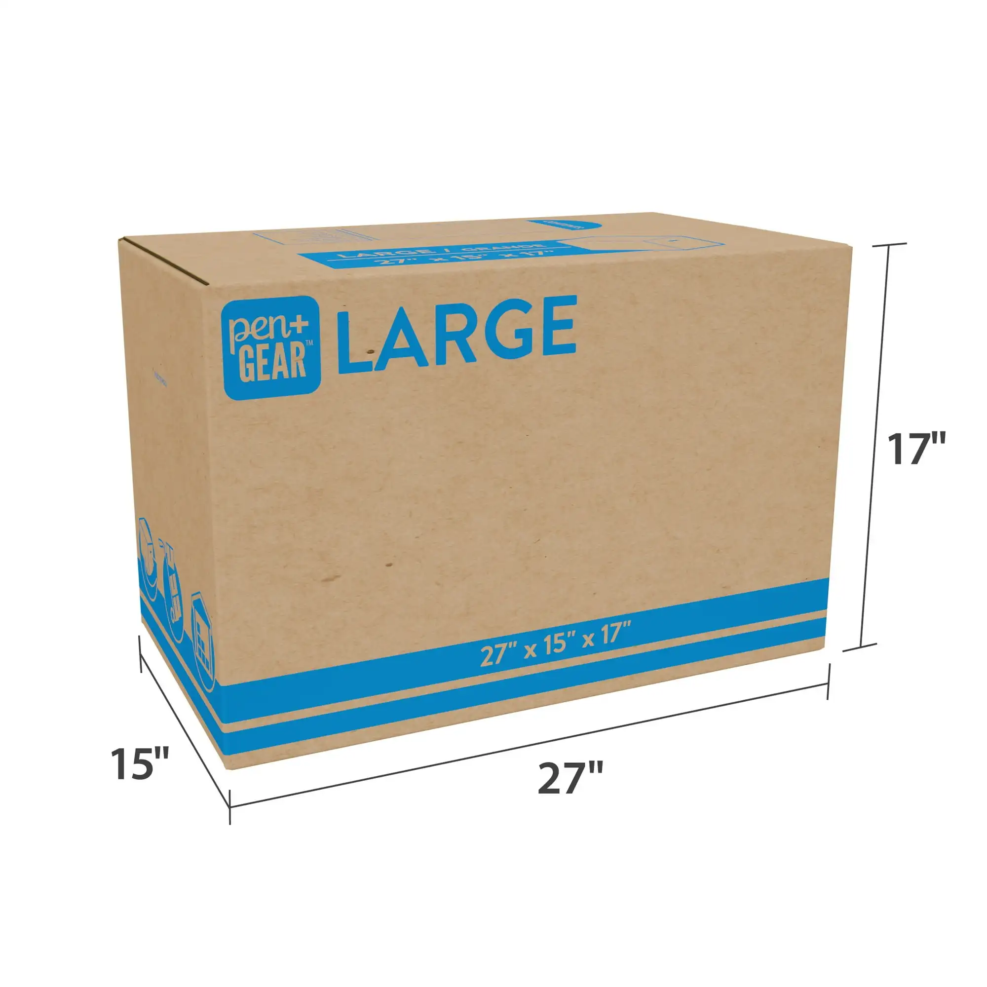 Recycled Moving and Storage Boxes, Large, 27" x 15" x 17.5", Kraft, 25 Count