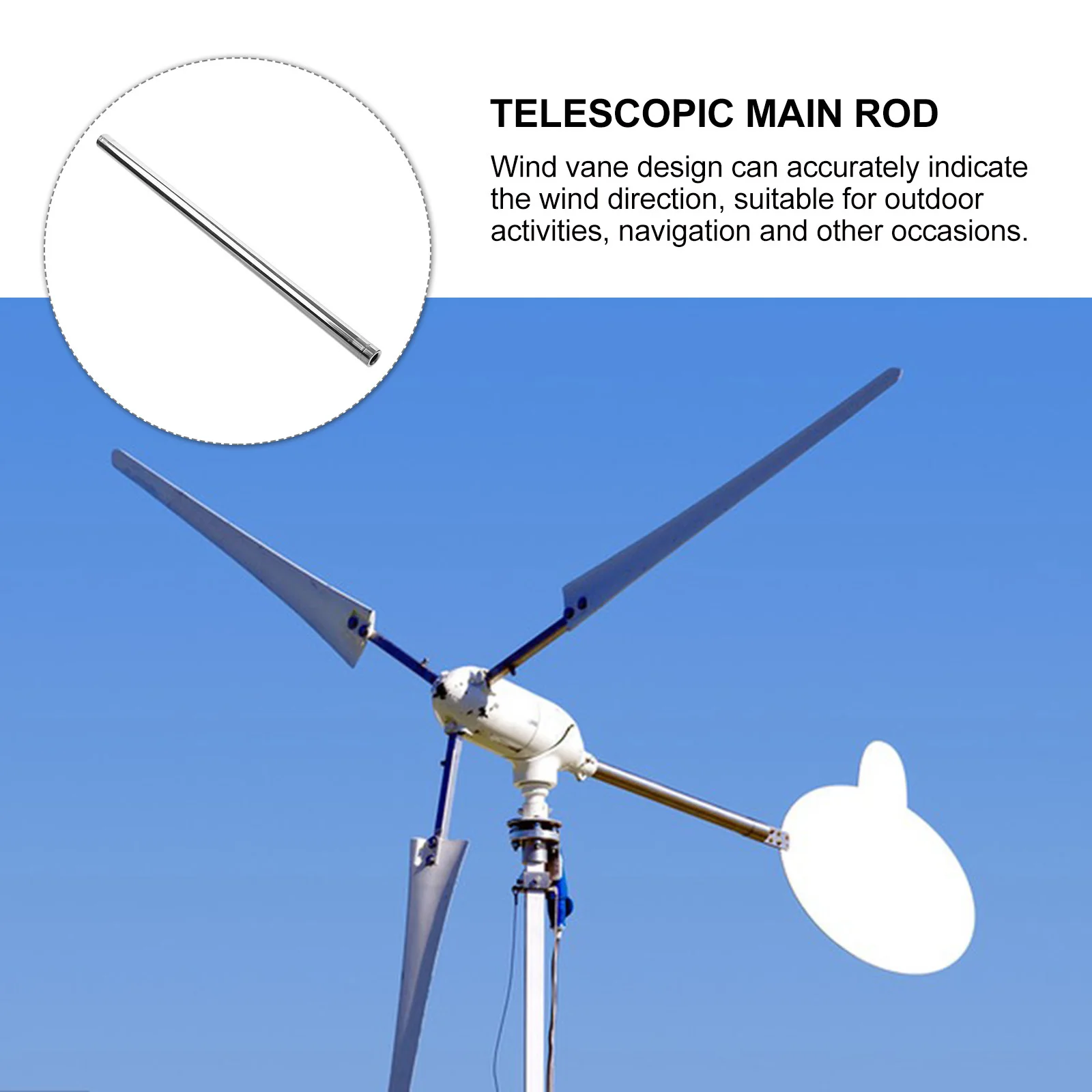 

Roof Wind Vane Rod Weather Resistant Stainless Steel Antenna Mount Mounting Pole Weathervane Parts