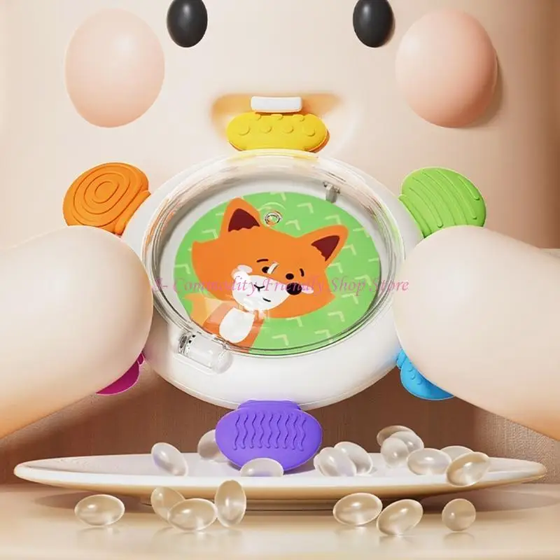 

85AE Ручной прорезыватель для малышей в форме осьминога с вращающейся присоской, игрушка для ванны для сенсорной стимуляции