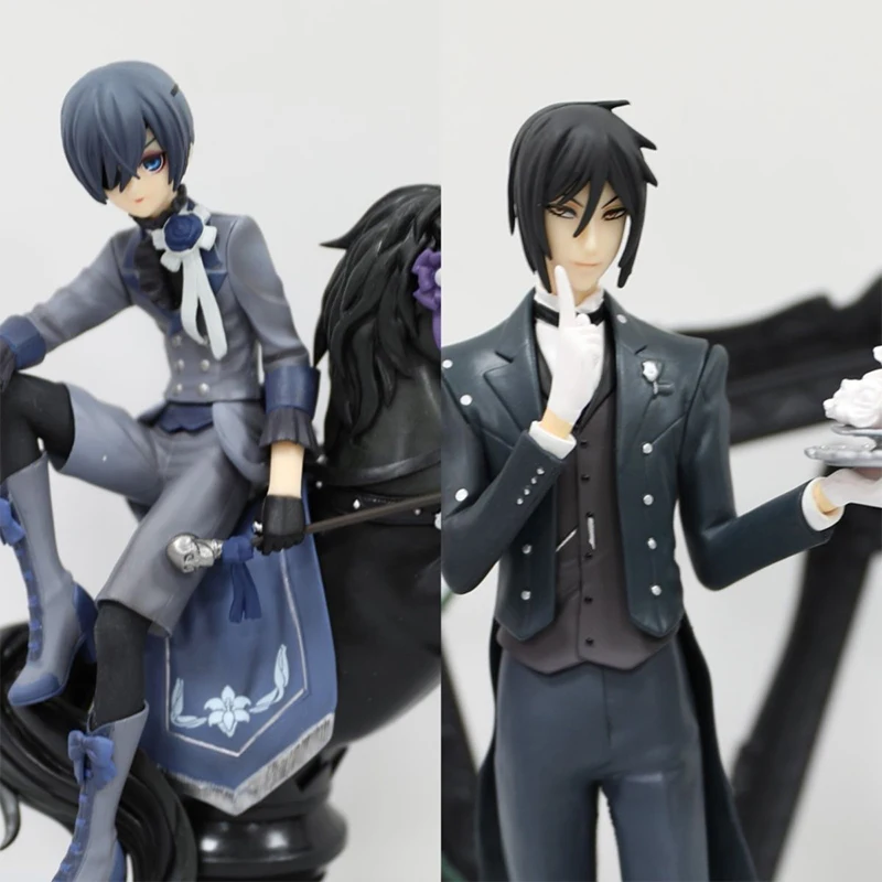 25cm Anime Black Butler Figures Ciel Phantomhive Action Figure Sebastian Michaelis Figurine Pvc Statue Doll Collection Toys Gift