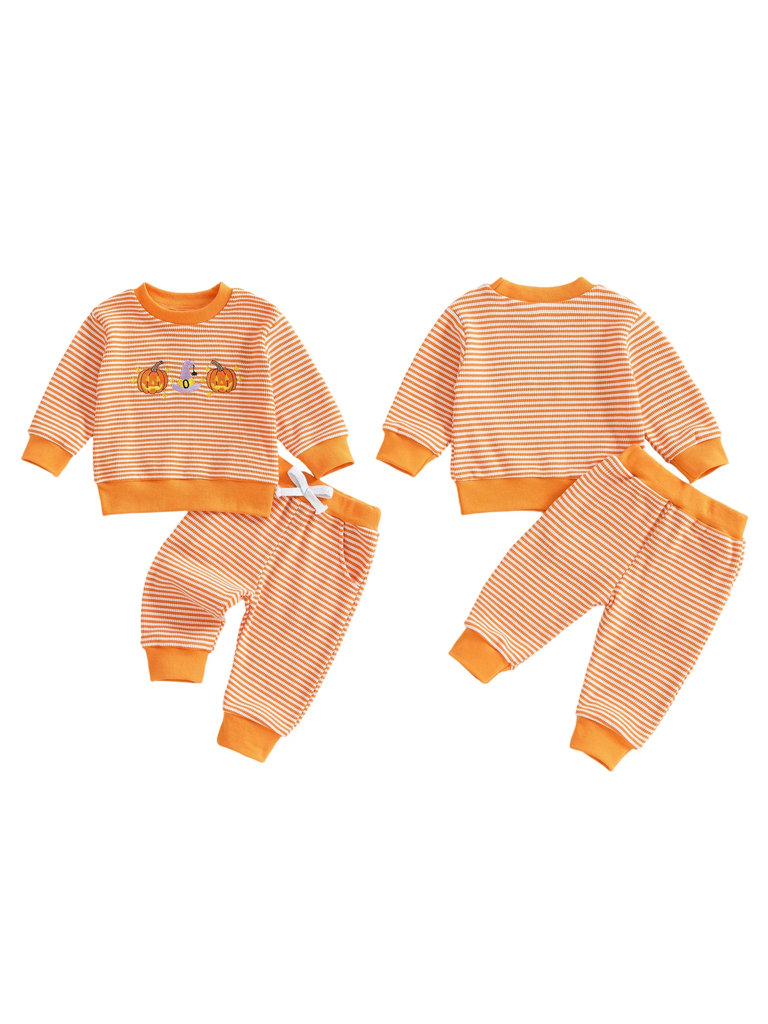 

Cute Halloween Costume Ghost Print Hoodie and Jogger Pants Set for Toddler Boys and Girls 2 Piece Outfit for Fall