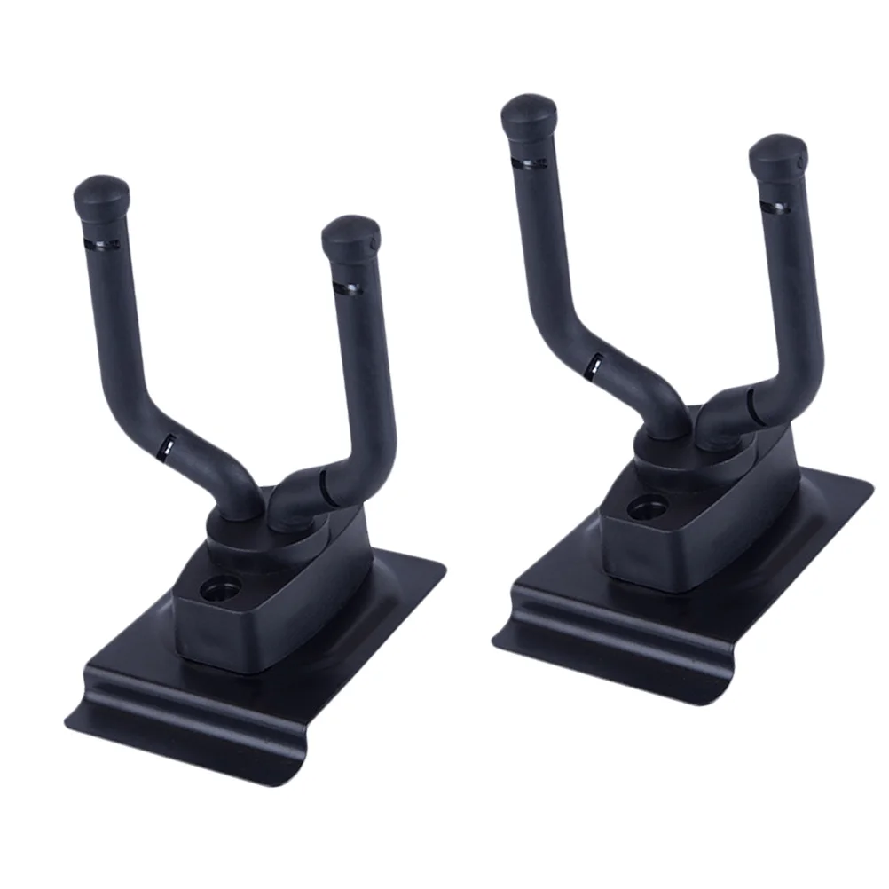 

2PCS Guitar Wall Hook Wall Mount Groove Plate Rack Plastic Bracket Hanger for String Instrument Folk Guitar (Black)