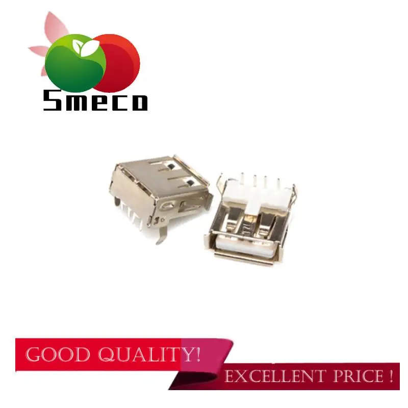 Conector hembra de soldadura, tipo usb a puerto estándar, conector pcb, 50 piezas